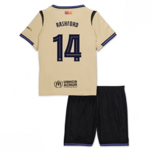 Echipament fotbal Barcelona copii Marcus Rashford #14 Tricou Deplasare 2025-26 pentru set fotbal