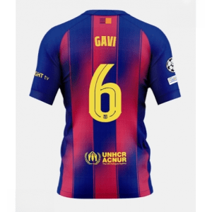 Echipament fotbal Barcelona Paez Gavi #6 Tricou Acasa 2025-26 pentru bărbați
