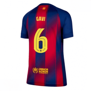 Echipament fotbal Barcelona Paez Gavi #6 Tricou Acasa 2025-26 pentru femei mânecă scurtă