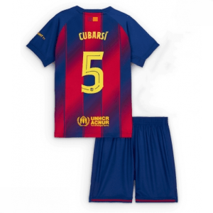 Echipament fotbal Barcelona copii Pau Cubarsi #5 Tricou Acasa 2025-26 pentru set fotbal