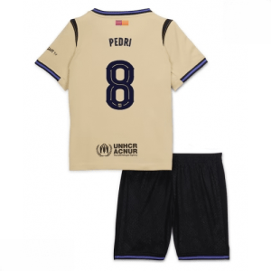 Echipament fotbal Barcelona copii Pedri Gonzalez #8 Tricou Deplasare 2025-26 pentru set fotbal