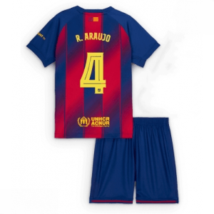 Echipament fotbal Barcelona copii Ronald Araujo #4 Tricou Acasa 2025-26 pentru set fotbal