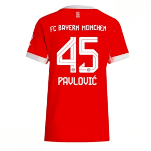 Echipament fotbal Bayern Munich Aleksandar Pavlovic #45 Tricou Acasa 2025-26 pentru femei mânecă scurtă