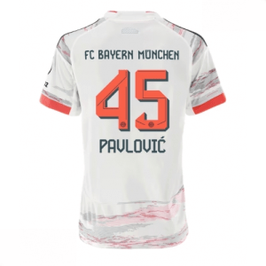 Echipament fotbal Bayern Munich Aleksandar Pavlovic #45 Tricou Deplasare 2025-26 pentru femei mânecă scurtă