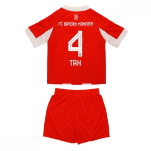 Echipament fotbal Bayern Munich Jonathan Tah #4 Tricou Acasa 2025-26 pentru copii set fotbal