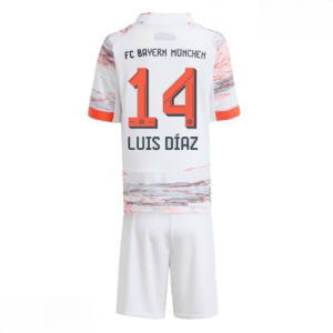 Echipament fotbal Bayern Munich Luis Diaz #14 Tricou Deplasare 2025-26 pentru copii set fotbal