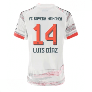 Echipament fotbal Bayern Munich Luis Diaz #14 Tricou Deplasare 2025-26 pentru femei mânecă scurtă