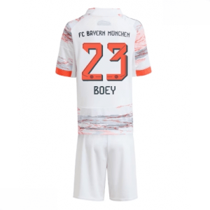 Echipament fotbal Bayern Munich Sacha Boey #23 Tricou Deplasare 2025-26 pentru copii set fotbal