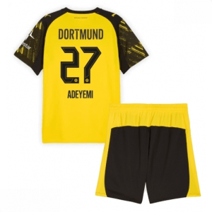 Echipament fotbal Borussia Dortmund Karim Adeyemi #27 Tricou Acasa 2025-26 pentru copii set fotbal