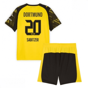 Echipament fotbal Borussia Dortmund Marcel Sabitzer #20 Tricou Acasa 2025-26 pentru copii set fotbal