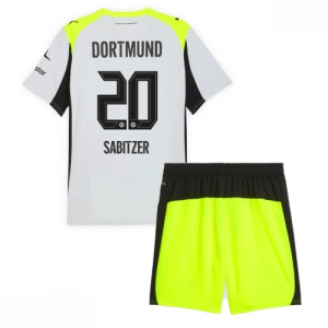 Echipament fotbal Borussia Dortmund Marcel Sabitzer #20 Tricou Deplasare 2025-26 pentru copii set fotbal