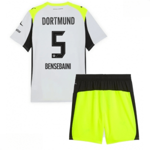 Echipament fotbal Borussia Dortmund Ramy Bensebaini #5 Tricou Deplasare 2025-26 pentru copii set fotbal