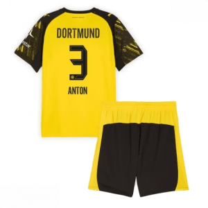 Echipament fotbal Borussia Dortmund Waldemar Anton #3 Tricou Acasa 2025-26 pentru copii set fotbal