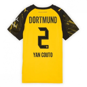 Echipament fotbal Borussia Dortmund Yan Couto #2 Tricou Acasa 2025-26 pentru femei mânecă scurtă