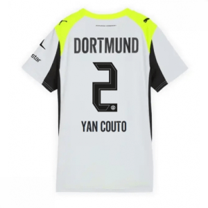 Echipament fotbal Borussia Dortmund Yan Couto #2 Tricou Deplasare 2025-26 pentru femei mânecă scurtă