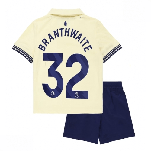 Echipament fotbal Everton Jarrad Branthwaite #32 Tricou Deplasare 2025-26 pentru copii tricou și pantaloni 1 Echipament fotbal Everton Jarrad Branthwaite #32 Tricou Deplasare 2025-26 pentru copii tricou și pantaloni