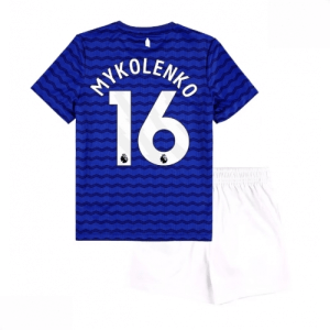 Echipament fotbal Everton Vitaliy Mykolenko #16 Tricou Acasa 2025-26 pentru copii tricou și pantaloni