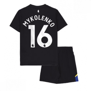 Echipament fotbal Everton Vitaliy Mykolenko #16 Tricou Treilea 2025-26 pentru copii tricou și pantaloni
