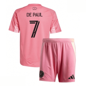 Echipament fotbal Inter Miami Rodrigo De Paul #7 Tricou Acasa 2025-26 pentru copii set