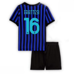Echipament fotbal copii Inter Milan Davide Frattesi #16 Tricou Acasa 2025-26 pentru copii set