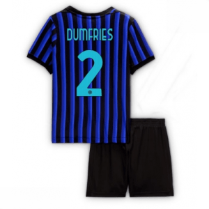 Echipament fotbal copii Inter Milan Denzel Dumfries #2 Tricou Acasa 2025-26 pentru copii set