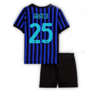 Echipament fotbal copii Inter Milan Manuel Akanji #25 Tricou Acasa 2025-26 pentru copii set