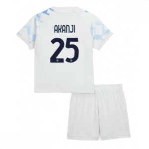 Echipament fotbal Inter Milan copii Manuel Akanji #25 Tricou Deplasare 2025-26 tricou + șort