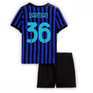 Echipament fotbal copii Inter Milan Matteo Darmian #36 Tricou Acasa 2025-26 pentru copii set