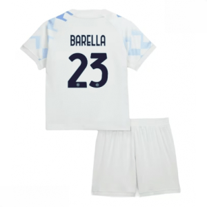 Echipament fotbal Inter Milan copii Nicolo Barella #23 Tricou Deplasare 2025-26 tricou + șort