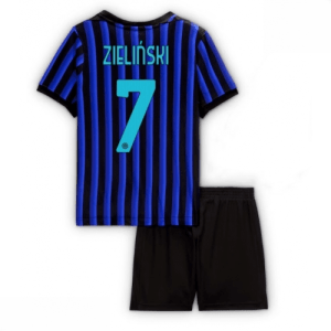 Echipament fotbal copii Inter Milan Piotr Zielinski #7 Tricou Acasa 2025-26 pentru copii set