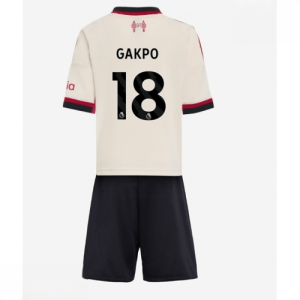 Echipament fotbal Liverpool copii Cody Gakpo #18 Tricou Deplasare 2025-26 + pantaloni scurți