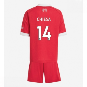 Echipament fotbal Liverpool copii Federico Chiesa #14 Tricou Acasa 2025-26 + pantaloni scurți