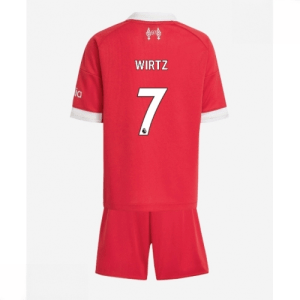 Echipament fotbal Liverpool copii Florian Wirtz #7 Tricou Acasa 2025-26 + pantaloni scurți