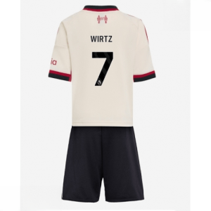 Echipament fotbal Liverpool copii Florian Wirtz #7 Tricou Deplasare 2025-26 + pantaloni scurți
