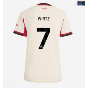 Echipament fotbal Liverpool Florian Wirtz #7 Tricou Deplasare 2025-26 pentru femei mânecă scurtă