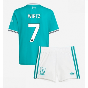 Echipament fotbal Liverpool copii Florian Wirtz #7 Tricou Treilea 2025-26 + pantaloni scurți
