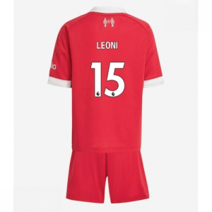 Echipament fotbal Liverpool copii Giovanni Leoni #15 Tricou Acasa 2025-26 + pantaloni scurți