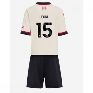 Echipament fotbal Liverpool copii Giovanni Leoni #15 Tricou Deplasare 2025-26 + pantaloni scurți