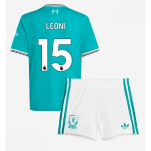 Echipament fotbal Liverpool copii Giovanni Leoni #15 Tricou Treilea 2025-26 + pantaloni scurți