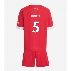 Echipament fotbal Liverpool copii Ibrahima Konate #5 Tricou Acasa 2025-26 + pantaloni scurți