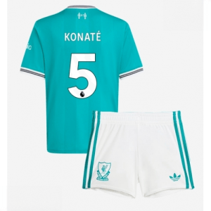 Echipament fotbal Liverpool copii Ibrahima Konate #5 Tricou Treilea 2025-26 + pantaloni scurți