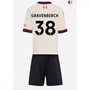 Echipament fotbal Liverpool copii Ryan Gravenberch #38 Tricou Deplasare 2025-26 + pantaloni scurți