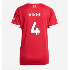 Echipament fotbal Liverpool Virgil van Dijk #4 Tricou Acasa 2025-26 pentru femei mânecă scurtă