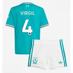 Echipament fotbal Liverpool copii Virgil van Dijk #4 Tricou Treilea 2025-26 + pantaloni scurți