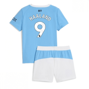 Echipament fotbal Manchester City Erling Haaland #9 Tricou Acasa 2025-26 pentru copii + pantaloni scurți