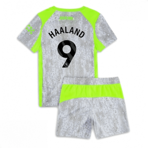 Echipament fotbal Manchester City Erling Haaland #9 Tricou Treilea 2025-26 pentru copii + pantaloni scurți