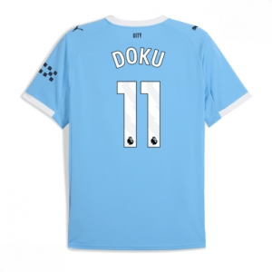 Echipament fotbal Manchester City Jeremy Doku #11 Tricou Acasa 2025-26 pentru bărbați