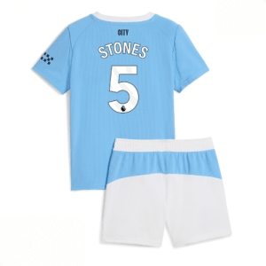 Echipament fotbal Manchester City John Stones #5 Tricou Acasa 2025-26 pentru copii + pantaloni scurți