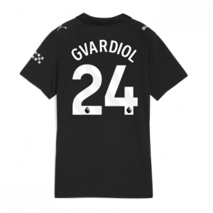 Echipament fotbal Manchester City Josko Gvardiol #24 Tricou Deplasare 2025-26 pentru femei mânecă scurtă