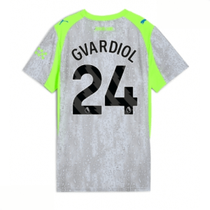 Echipament fotbal Manchester City Josko Gvardiol #24 Tricou Treilea 2025-26 pentru femei mânecă scurtă